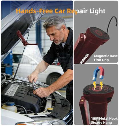Rechargeable Work Light Flashlight, Tool Gifts for Fathers - color: RED 4PCS