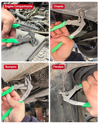 Car Clip Pliers, Panel Clip Removal Pliers, Professional Plastic Fastener Removal Tool for Removing Automotive Fasteners Clips Without Damage Green - color: Green