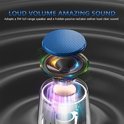 INSMY Small Bluetooth Speaker, Waterproof Mini Portable Wireless Speakers - color: Blue
