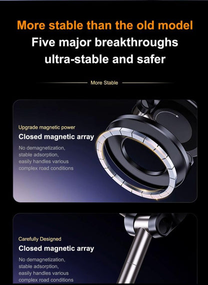 Magnetic Car Phone Holder for MagSafe, 2026 Upgraded Vacuum Suction Car Mount, Strong Magnetic Dashboard & Windshield Phone Holder, 360° Adjustable for iPhone 12–17 Series