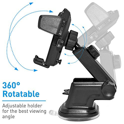 NEM Universal Car Phone Mount Holder – Adjustable Cradle for Windshield & Dashboard, Anti-Slip Base, Compatible with iPhone, Samsung Galaxy, Android Phones & Most Smartphones
