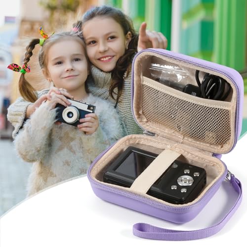 Digital Camera Case for AbergBest 21 Mega Pixels 2.7" LCD Rechargeable HD/Kodak Pixpro/Canon PowerShot ELPH 180/190/Sony DSCW800/DSCW830 Cameras, Travel Carrying Protective Case for Camera- Purple - color: PU Purple