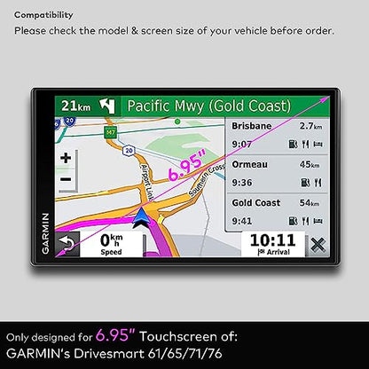 [2-PACK] Tempered Glass Screen Protector for Garmin DriveSmart 61 65 71 76 6.95"/7" Touchscreen Anti Scratch (HD Clear) - color: Drivesmart 61/65/71/76 - 6.95" - HD Clear