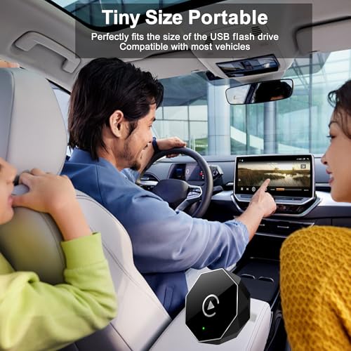 Wireless Carplay Adapter, Android Auto Adapter 2025 Carplay, Plug and Play Convert Wired to Wireless Supports Car Original Control, Mini Car Play Box for Cars - size: Middle