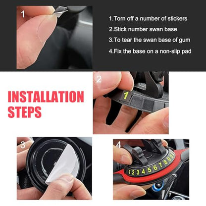Car Phone Holder, Dashboard Anti-Slip Mat, Multi-Functional Car Parking Sign for Temporary Parking Navigation, 360 Degrees Rotatable Phone Mount, Universal for Most Vehicles