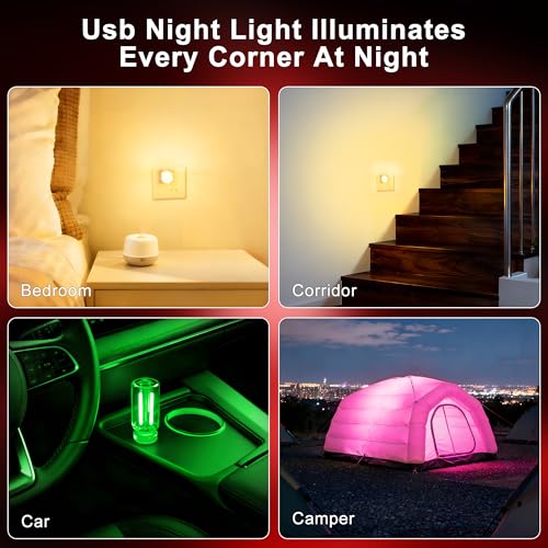Car USB Night Light Touch Dimmable - 1-Pack Retro LED Filament Lamp for Truck Interior, Bedroom & Camping | Glass Bottle Ambiance Lighting (Red) - color: 1 PCS (Red)