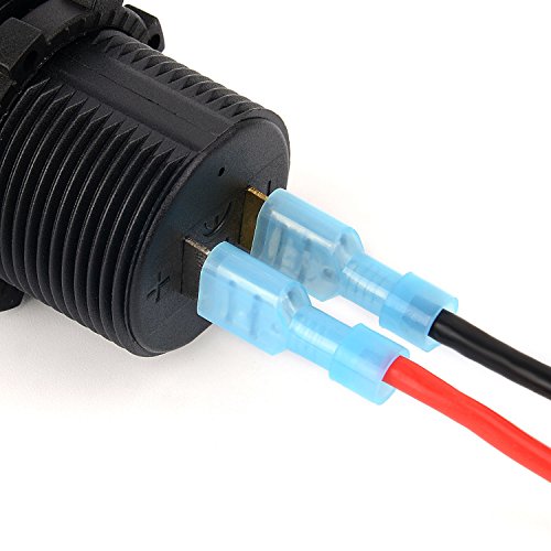 Nilight 200PCS Male Female Fully Insulated Wire Crimp Terminal Nylon Quick Connectors Wiring Spade 16-14 Gauge, 2 Years Warranty - color: 200PCS Spade Terminal