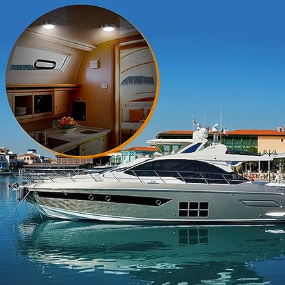 RVZONE 12V Marine Boat Dome Light,7" Stainless Steel LED Cabin Light - size: 7 Inch Stainless Steel Base/White & Red Light