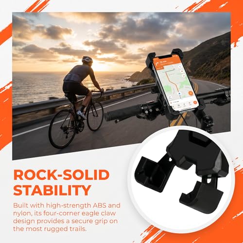 Bike Phone Holder Handlebar, Motorcycle Phone Mount, ATV Cell Phone Clamp, Scooter Phone Clip for 4.7-7.0" Smartphones, Universal Phone Holder
