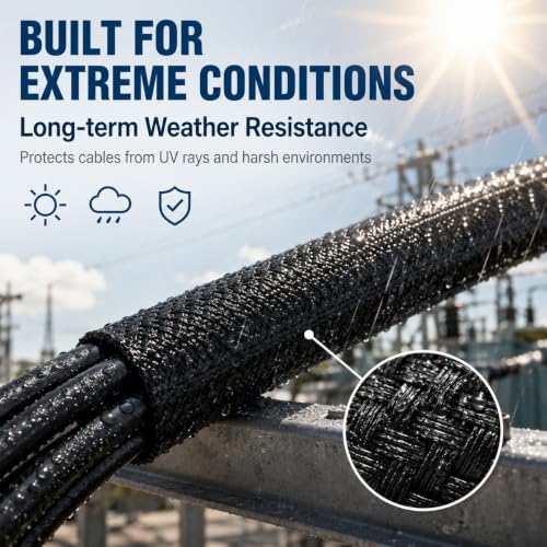 Heat Shield Hose Sleeve, 25mm Nylon Braided Wire Harness Wrap, 10 FT Wear Resistant Adjustable Cable Protection Cover for Fuel Line Brake Line Wiring, Universal for Most Cars (Black) - color: Black #25mm