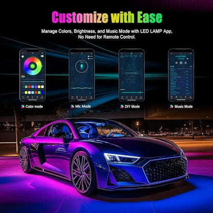 Car LED Lights, RGB Smart Car Interior Lights, App Remote Control - color: RGB 48SMD