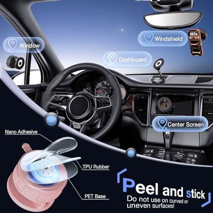 Vooii Phone Holders for Your Car for Magsafe Car Mount (130LB Ultra Suction Cup & 360° Adjustable) Vacuum Cell Phone Car Mount, Magnetic Car Phone Holder for Dashboard/Windshield for iPhone & Android