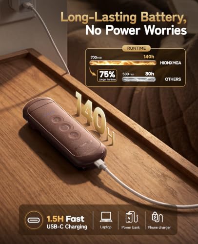 HIONXMGA Rechargeable Book Light,Clip-On Reading Light for Books in Bed - color: Brown