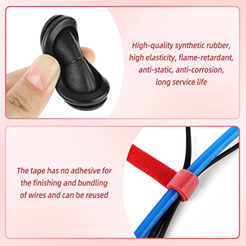 26pcs Double-Sided Hole Oval Rubber Grommets, Drill Hole Firewall Hole Plugs Wire Protection with Cable Sticky Tape, 5 Size 13 * 27mm, 25 * 40mm, 20 * 44mm, 25 * 60mm, 30 * 85mm - size: Oval Rubber Grommets