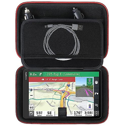 Hard GPS Case for Garmin dēzl OTR1010/ dēzl OTR1000/ RV 1095/ dēzl™ OTR1020/ RV 1090, 10-inch GPS Truck Navigator Storage Case with Mesh Pocketfor Vehicle Power Cable USB Cable, Black