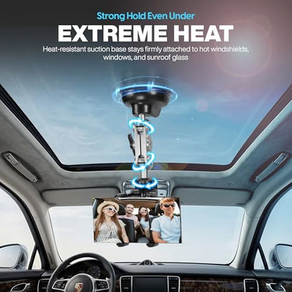 POV Car Recording Mount Atlas Suction Phone Mount for Windshield & Dashboard, 360° Adjustable Arm, Hands-Free Filming for TikTok, Driving Videos & Navigation