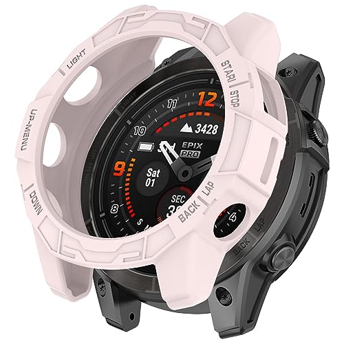 Case Compatible with Garmin epix Pro (Gen 2) 47mm,TPU Screen Cover Anti-Scratch Bumper Frame Replacement Protective Case for Epix Pro 47mm (Light Pink) - color: Light pink