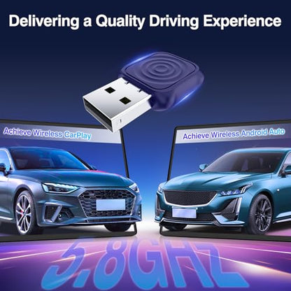 CarlinKit MiNi Ultra Wireless CarPlay & Android Auto Adapter, Plug & Play