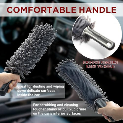 TAKAVU Car Duster Interior, Double-Sided Microfiber, Comfort Handle - size: Microfiber Mesh