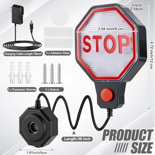 Lawnldyll Garage Parking Sensor Aid, Garage Stopper for Parking Car, Adjustable Car Stop Assistant with Red/Yellow/Green LED Light, Stop Distance 6"- 6 ft, Dual Power, Easy Install Wall-Mount(Black)