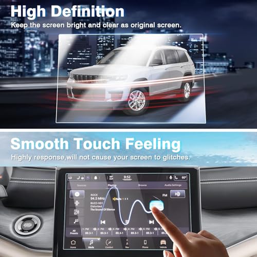 Karltys 2 Pack 10.1-Inch Screen Protector for 2021-2025 2026 Jeep Grand Cherokee L & Dodge Durango & Chrysler Pacifica Tempered Glass Screen Protector Grand Cherokee L Accessories Ultra Clear Anti Glare - size: 2021-2025 Jeep Grand Cherokee L/Dodge Durang