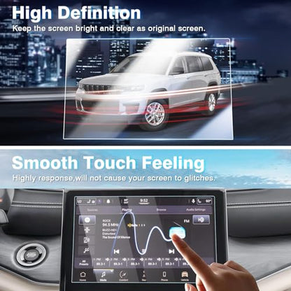 Karltys 2 Pack 10.1-Inch Screen Protector for 2021-2025 2026 Jeep Grand Cherokee L & Dodge Durango & Chrysler Pacifica Tempered Glass Screen Protector Grand Cherokee L Accessories Ultra Clear Anti Glare - size: 2021-2025 Jeep Grand Cherokee L/Dodge Durang