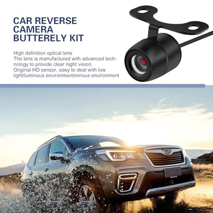 Car Reversing Camera, 170 Degrees HD Wide-Angle Rear View Camera with Bracket Wire Harness, IP68 Waterproof Night Vision Reverse Assist Tool, Universal for Most Vehicles (Black)