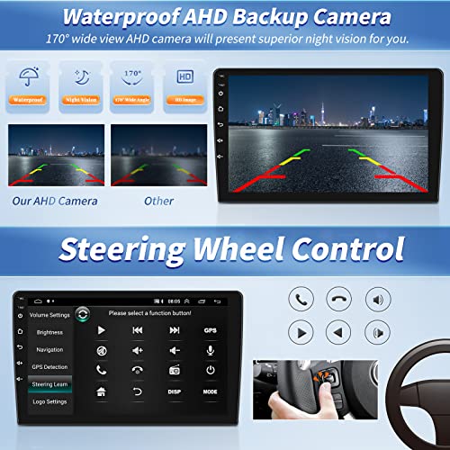 [2+64G]Android 15 Car Stereo for Hyundai Elantra 2007 2008 2009 2010 with Wireless Carplay&Android Auto,9 Inch Touch Screen Car Radio with GPS WiFi Bluetooth FM/RDS Radio SWC AUX-in+AHD Backup Camera - color: For Hyundai Elantra 2007-2010