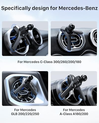 YOSH Mag-Safe Car Mount Charger for Mercedes Benz/Mini Cooper 2020-23&Countryman, Audi A1, Mercedes Benz Car Accessories, 15W Fast Charging Magnetic Wireless Charger for iPhone 16 15 14 13 12 Series