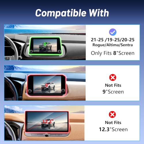 Phone Mount for Nissan Rogue S/SV/Rock Creek (2021-2026,Fit 8inch ONLY), Altima Platinum (2019-2025), Sentra SR/SV (2020-25), 15W Wireless Charger, Magnetic Phone Holder, 360°, Magsafe, Hands Free - size: Nissan Rogue | 2021-2025 (8" Screen)
