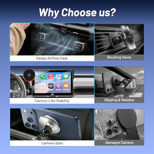 Phone Holder for 2026 Toyota RAV4 (ONLY Fits 12.9" Screen), MagSafe Car Mount Charger, Magnetic Phone Holder, 15W Wireless Charging, Car Adapter Included, 360° & Hands Free, RAV-4 Interior Accessories - size: Toyota RAV4 | 2026 (12.9" Screen)