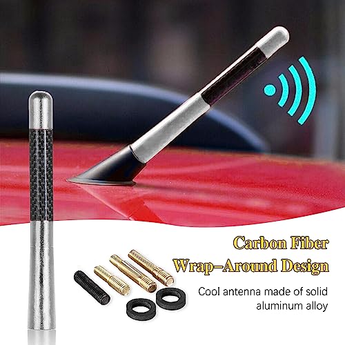 4.7 Inch Carbon Fiber Short Automotive Antenna - color: Sliver