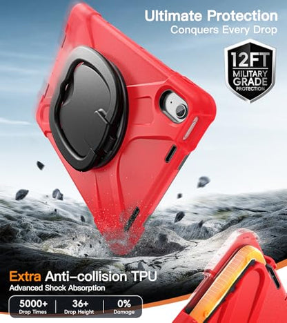 BATYUE Case for iPad (A16) 11th/10th Gen 11''/10.9'' 2025/2022, Red - color: A11-Red
