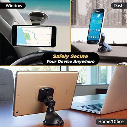 Scosche MAGWSM-10PKFLT MagicMount Magnetic Suction Cup Phone Mount for Car Dashboard or Windshield, 360° Adjustable Magnet Head, Universal Cell Phone Holder for iPhone, Samsung & More (Pack of 10) - size: 10 Pack, style: Window / Dash Suction