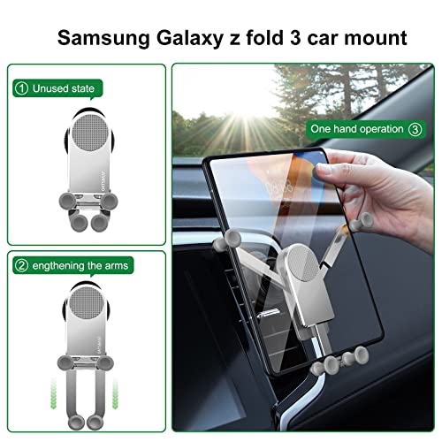Z Fold 7 Car Mount Accessories, Gravity Linkage, A Vent (Silver) - color: Sliver-V