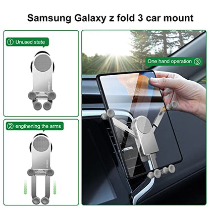 Z Fold 7 Car Mount Accessories, Gravity Linkage, A Vent (Silver) - color: Sliver-V