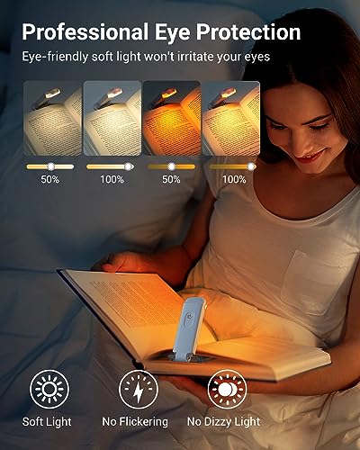 DEWENWILS Book Lights, Reading Lights for Books in Bed, 4 Brightness Adjustable for Eye Care - color: White