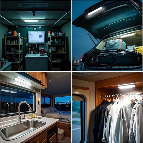 12V Led Interior Light Bar 8 Packs 72Led 6500K White with ON/Off Switch 11Inch 12V 24V for Enclosed Cargo Trailer RV Van Truck Lorry Camper Caravan Motorhome (8Pcs) - size: 8 Packs