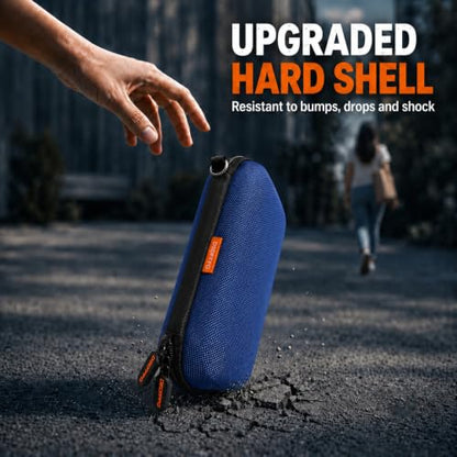Small Hard EVA Carrying Case for Power Bank, External Hard Drive, Charger - color: Blue