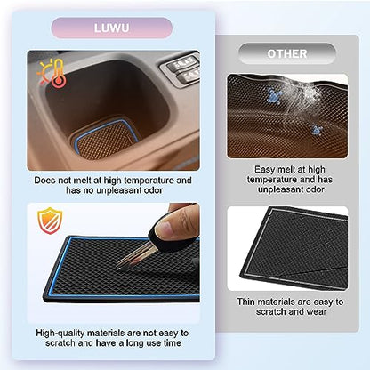 2022-2026 Toyoat GR86 ZN8 Center Console Liners Mats Cup Holder Inserts Mats Non-Slip Center 2025 2026 GR86 Console Shifter Liner Trim Mats Anti-dust Door Pocket Liners Accessories 6 PCS (Blue) - color: Blue