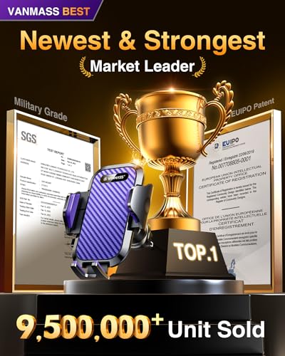 VANMASS Phone Holders for Your Car Ultimate Military-Grade Car Phone Holder Mount【Patent & Safety Certs】 Upgraded Shockproof Truck Air Vent Phone Mount for iPhone 17 Pro Max 16 Samsung Android,Purple - color: Purple