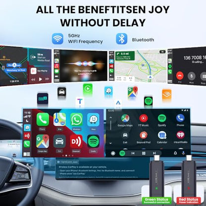 Carlinkit Mini SE Pro Wireless CarPlay Adapter, Wired to Wireless Converter for OEM Factory Wired CarPlay/Android Auto Cars, 5GHz WiFi Fast Connect with USB C/A Dual Port - color: Dark Blue