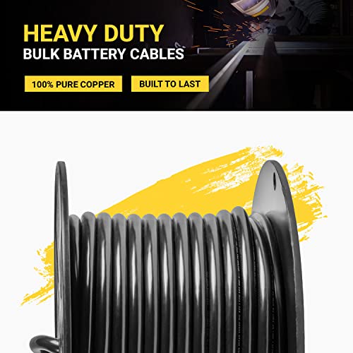 Spartan Power Battery Cable, 100% Pure Copper Wire, Automotive, Inverter, MPPT, Car Audio Speaker Amp Stereo, RV Trailer, Made in USA - size: 5 Feet Black, style: 4/0 AWG