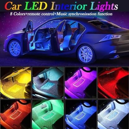 Car LED Interior Lights,Interior RGB Lights,8 Colors Car Atmosphere Lights,Car LED Strip Light with,Sync Music,5V USB Car Led Lights. - color: Remote control 24 lamp