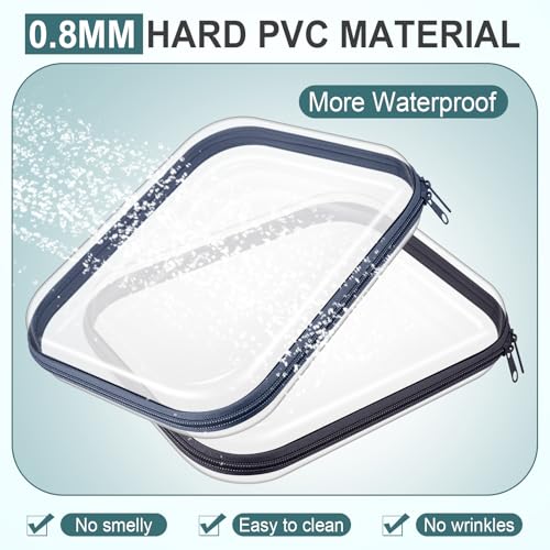 Sanwuta 6 Clear Hard Zipper Case, Blue-green, 9.84 x 7.87 x 2 Inch - color: Blue-green, size: 9.84 x 7.87 x 2 Inch