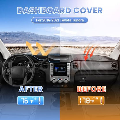 Sunsdrew Dash Cover for Toyota Tundra 2014-2021 Dashboard Cover Mat - size: 14-21 Tundra Dash Cover