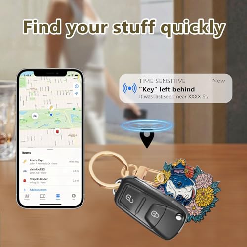American Pit Bull Terrier Leather Keychain Case Holder,GPS Tacker With Keychain Ring,Access Card Scratch-Resistant,Finders Accessories For Pets, Luggage, Wallet, Backpacks - color: American Pit Bull Terrier