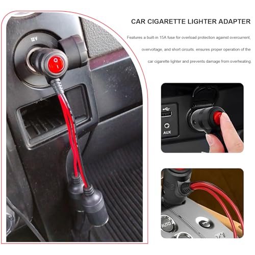 Car Cigarette Lighter Splitter, 12V/ 24V 1 to 2 Automotive Power Charger Port Socket, 2 Way Y-Adapter Cigarette Lighter Extension Cable with On/Off Switch, Car Accessories - color: 2-Way