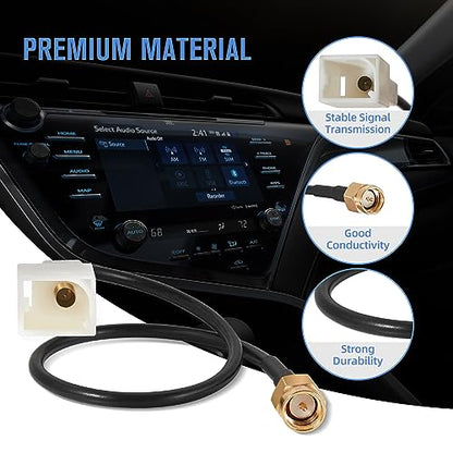 Anina SMA Male Car GPS Navigation Antenna Adapter for Toyota Lexus Corolla Tacoma Tundra HFC-III, Aftermarket Radio Coax Connector Cable for Pioneer Alpine Stereo Head Unit 86860-0C010, 86860-0D020