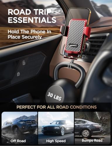 JOYMASS Wireless Car Charger, 15W Fast Charging Auto Clamping Car Charger Cell Phone Holder Mount Vent for iPhone 15 14 13 12 Mini Pro Max 11 XR, Samsung Galaxy S23 Ultra S22 S21+ Note 20, etc - Red - color: RED